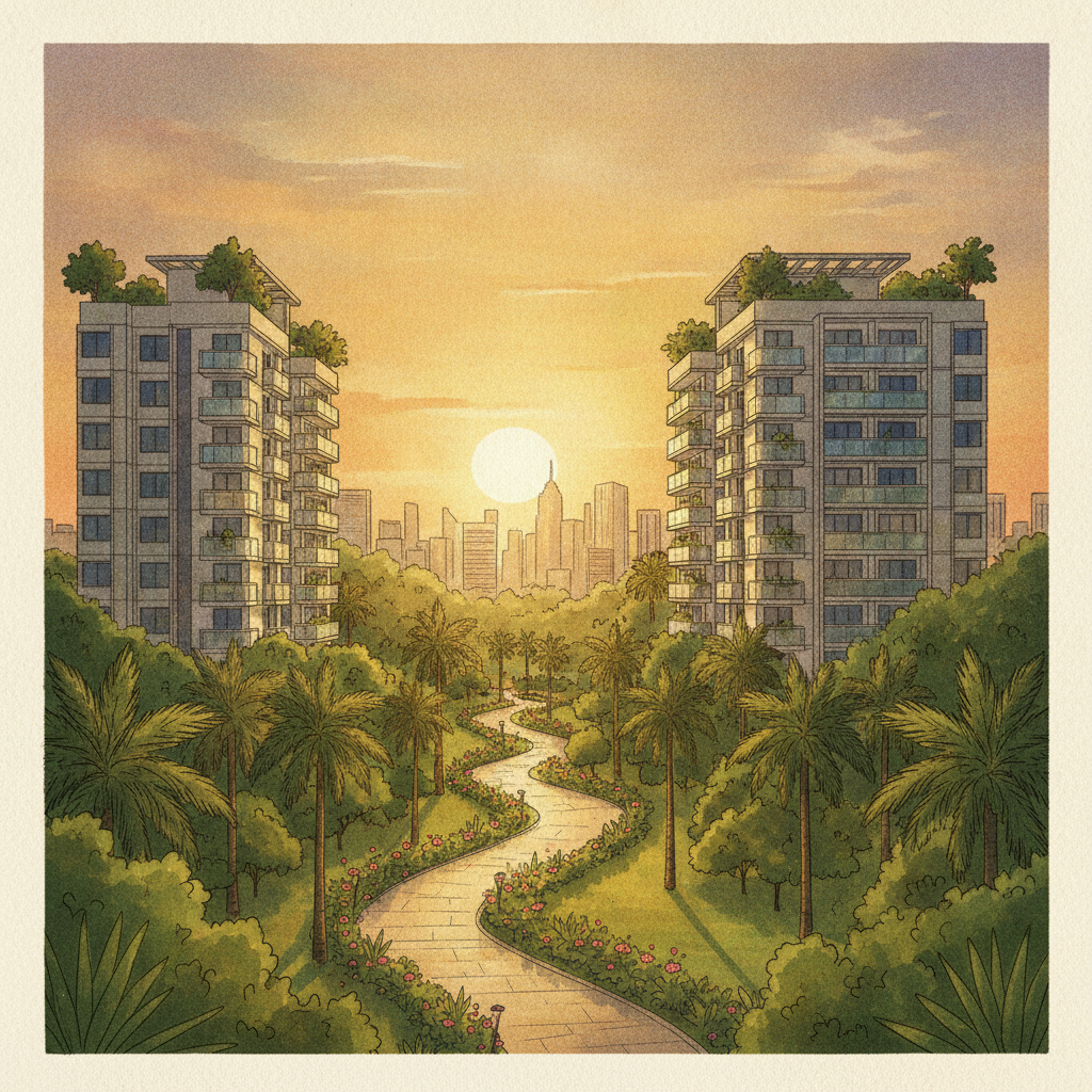 AI-generated illustration of a Malaysia neighbourhood. Not a real property.
